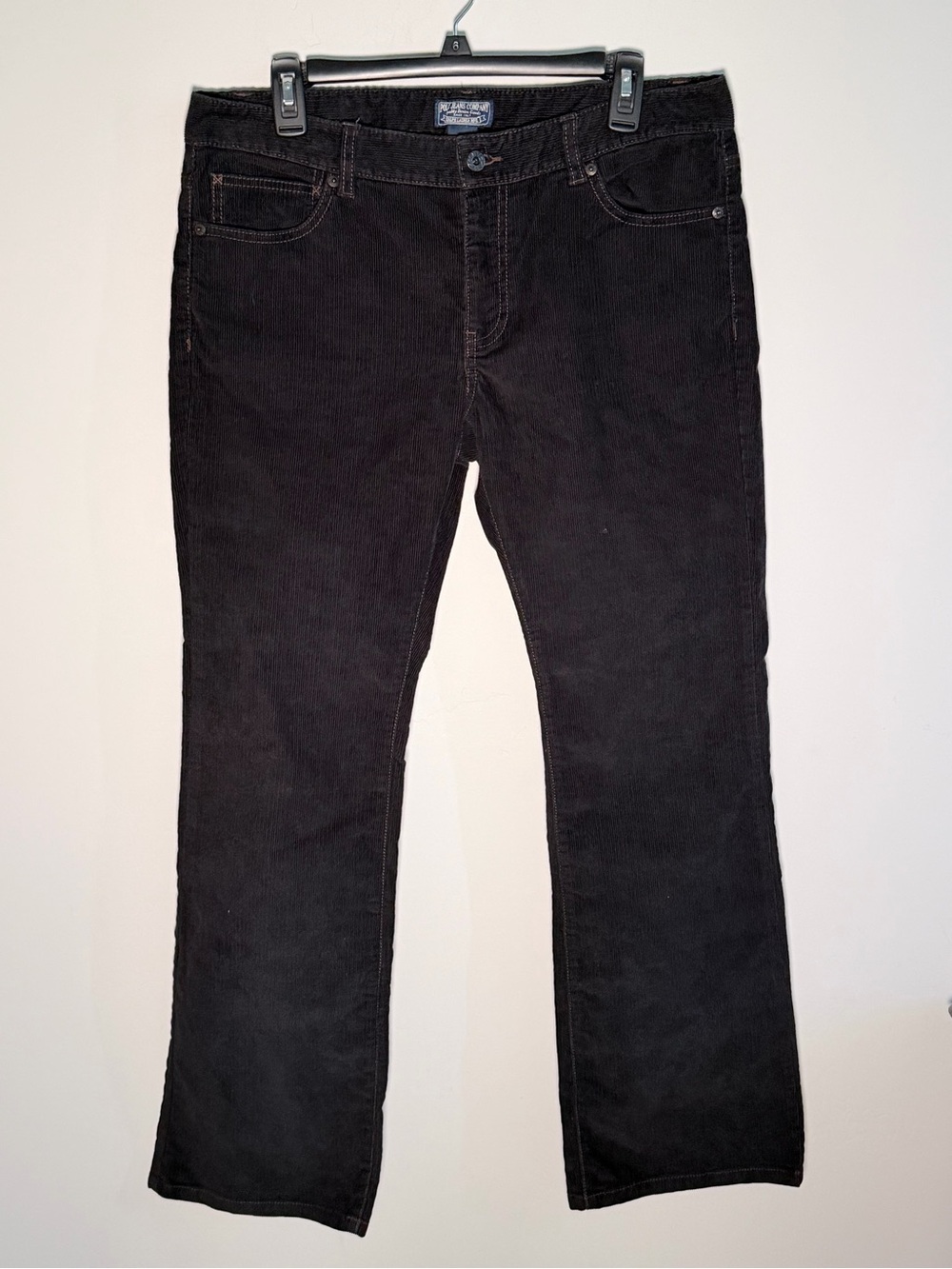 Vintage Polo Jeans Co RL logo Dark Brown Corduroy Straight-Leg Pants 12 x 32